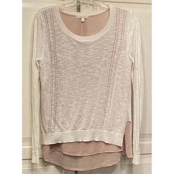 Skies Are Blue‎ Women’s Ivory Long sleeve Sweater Sz S - Picture 1 of 6